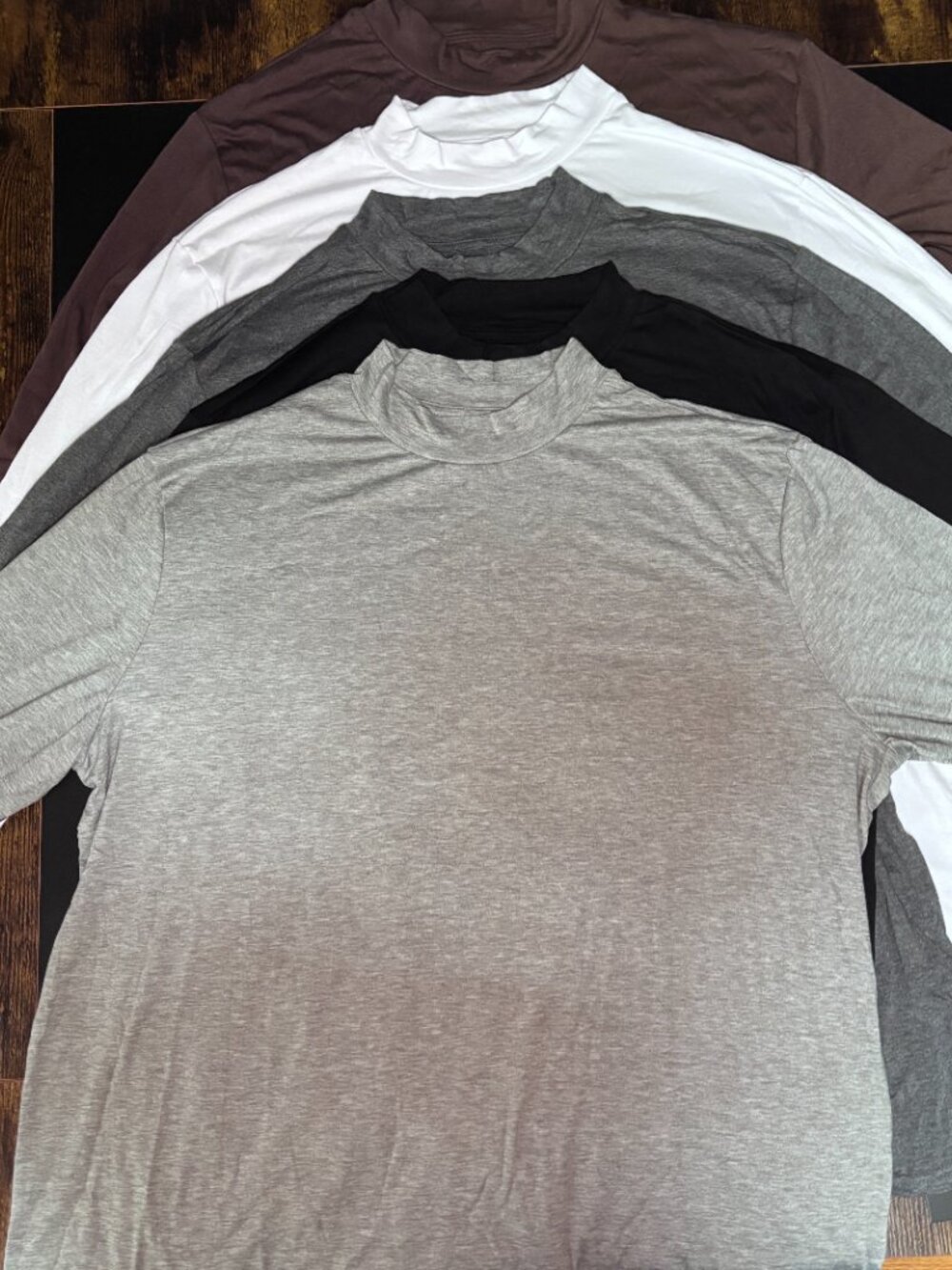 NWT Evervibe 5 Pack Men’s Mock Neck Long Sleeve T-Shirt XXL